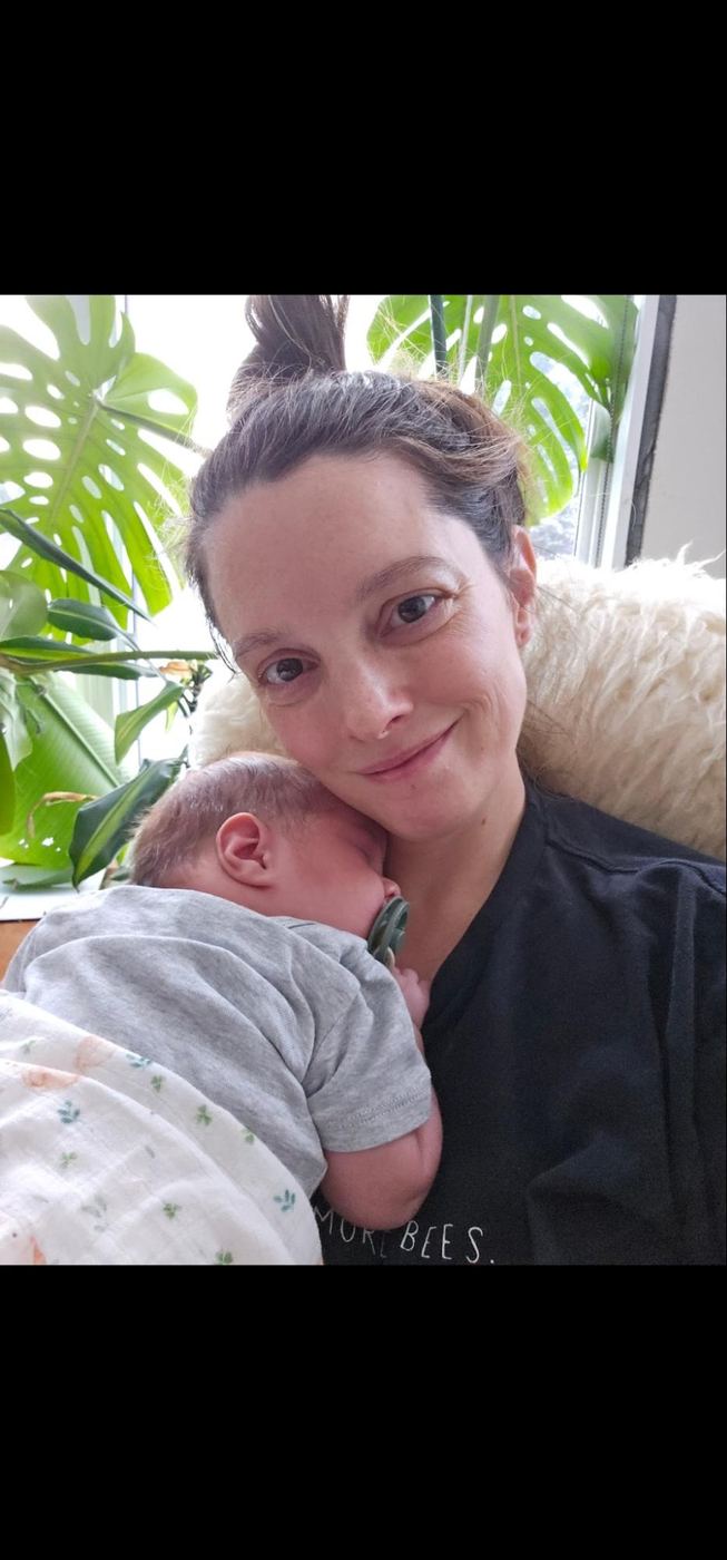 Melissa with her newborn baby