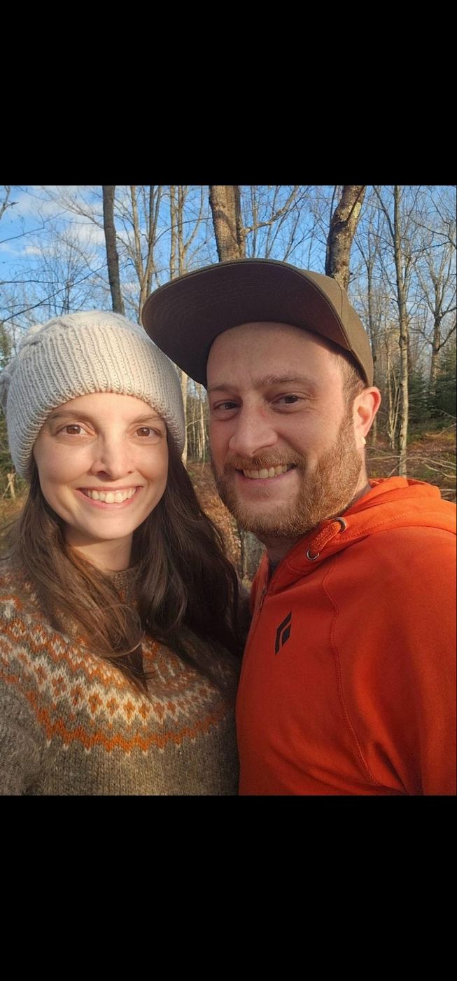Melissa and Phil in the golden hour forest